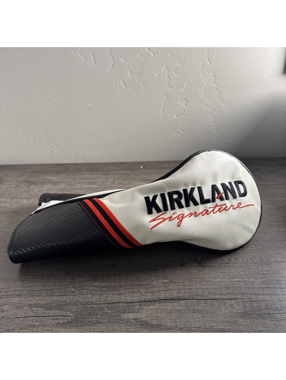 Kirkland Signature Driver Headcover White Black Red Vinyl Golf Club Cover EUC